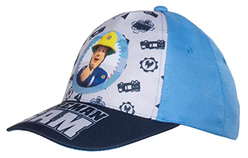 Brandsseller Jungen Kinder Cap Kappe Sonnenhut mit Motiv Feuerwehrmann Hellblau 54 von Brandsseller