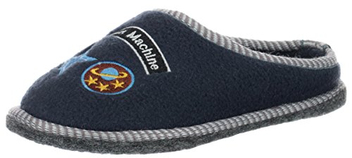 Brandsseller Kinder Fleece Hauspantolette Hausschuh Schluppen Pantoffeln - mit Motiv Dream Machine - Farbe: Navy - Größe: 28 von Brandsseller