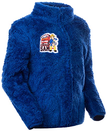 Brandsseller Kinder Fleece Jacke Kuscheljacke mit Stehkragen mit Motiven im Stil von Feuerwehrmann Sam (110/116, Blau/motiv4) von Brandsseller