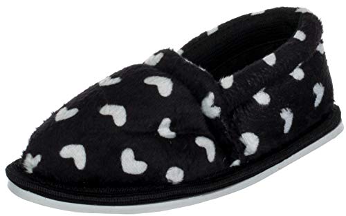 Brandsseller Kinder Hausschuhe Slipper mit Herzen Schwarz/Weiß 26 von Brandsseller