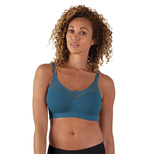 Bravado Designs Sculpt Sheer Seamless and Wireless Everyday Bra Mesh Accent B to F Cups, Midnight Sky, Large von Bravado Designs