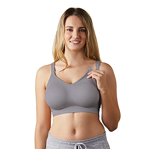 Medela Medela Damen Nahtloser Schwangerschafts-und Still BH - Body Silk Seamless, Gr. S, Silver belle von Bravado Designs