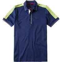 Brax Golf Herren Polo-Shirt blau Mikrofaser unifarben von Brax Golf