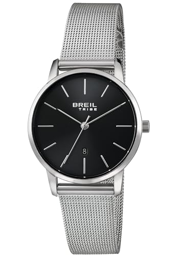 Breil Tribe Damen Armbanduhr Avery Trendy Black Sunray Edelstahl Silber-Schwarz 32mm, Wasserdichtigkeit: 3 Bar, EW0459 von Breil