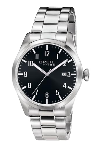 Breil Tribe Herren Armbanduhr Classic Elegance Edelstahl Silber-Schwarz 42mm, Wasserdichtigkeit: 5 Bar, EW0232 von Breil