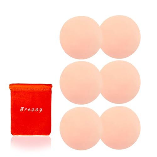 Brezoy Nippelpads – Damen Nipple Cover mit Brustwarzenschutz - Wiederverwendbare & waschbare Nippel Cover - Dünne Selbstklebende Brustwarzen Nippelabdeckung aus hochwertigem Silikon von Brezoy