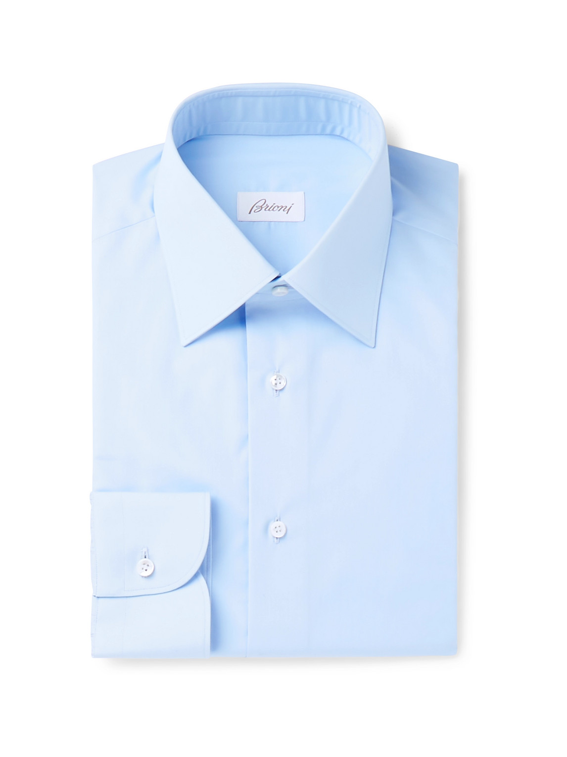 Brioni - Light-Blue Cotton-Poplin Shirt - Men - Blue - EU 40 von Brioni