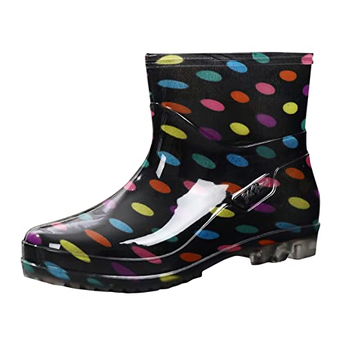 Briskorry Gummistiefeletten Damen Gummistiefel Protective Bequem Rain Boots Leicht Outdoor Atmungsaktiv Gummi Boot Gummistiefeletten Kurz Regenstiefel Winddicht Wasserdicht von Briskorry