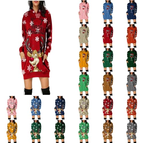Damen Weihnachtspullover Kleid Hoodie Langarm Sweatshirts Kapuzenpullover Tops Mini Pullover Kleid Weihnachtskleid Weihnachten Blusenkleider 2024 Winter Schmaler Rock Weinachtspulli Damen Weihnachtspullover Kleid Hoodie Langarm Sweatshirts Kapuzenpullover Tops Mini Pullover Kleid Weihnachtskleid Weihnachten Blusenkleider 2024 Winter Schmaler Rock Weinachtspulli von Briskorry