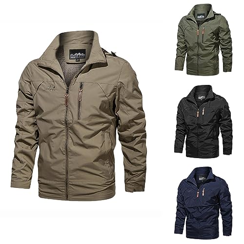 Sommerjacke Herren Leicht: Zip Up Herrenjacke,Klassische Windjacke,einfarbige Leichte Jacke,Lässige übergangsjacke,Mode Outdoorjacke,Männer Freizeitjacke,Atmungsaktiv Einfach College Blouson von Briskorry