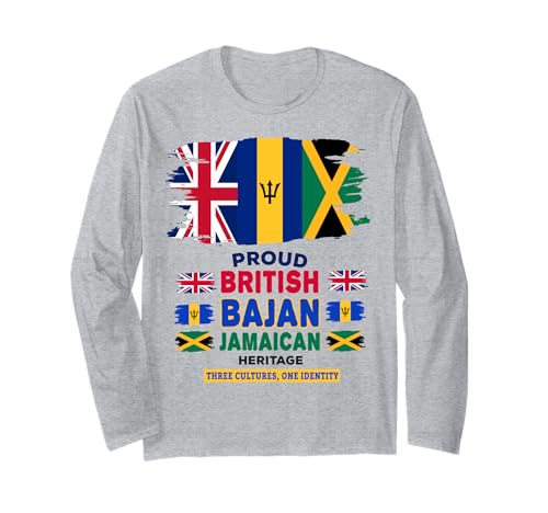 Bajan British & Jamaican Flag Outfit Idee für Frauen Bajan Langarmshirt Bajan British & Jamaican Flag Outfit Idee für Frauen Bajan Langarmshirt von British Bajan Jamaican Roots Themed Ideas For Kids
