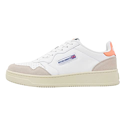 British Knights Damen NOORS Sneaker, White/NEON ORANGE, 37 EU von British Knights