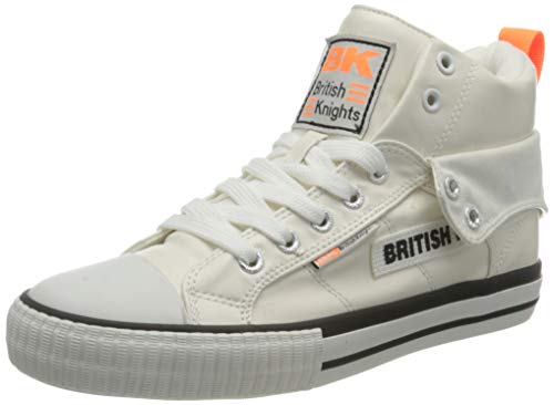 British Knights Damen ROCO Tag Sneaker, White/NEON ORANGE,37 EU von British Knights