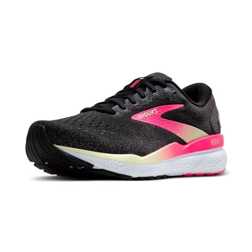 Brooks Damen Ghost 16 Sneaker, Black/Pink/Yellow, 36.5 EU von Brooks