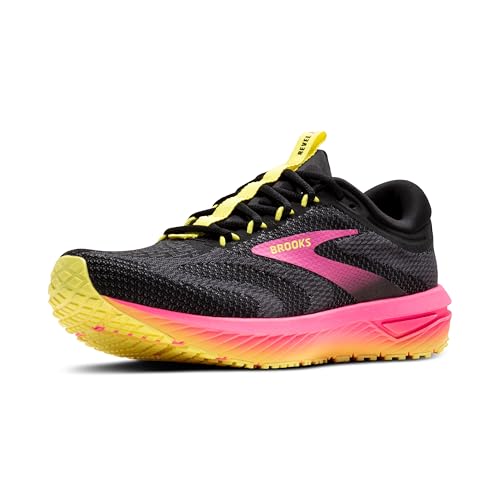 Brooks Damen Revel 7 Sneaker, Black Pink Lemon Tonic, 40 EU von Brooks