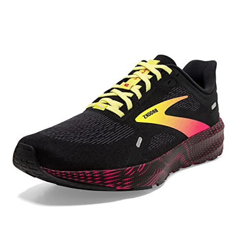 Brooks Herren Launch 9 Sneaker, Schwarz Rosa Gelb, 44 EU von Brooks