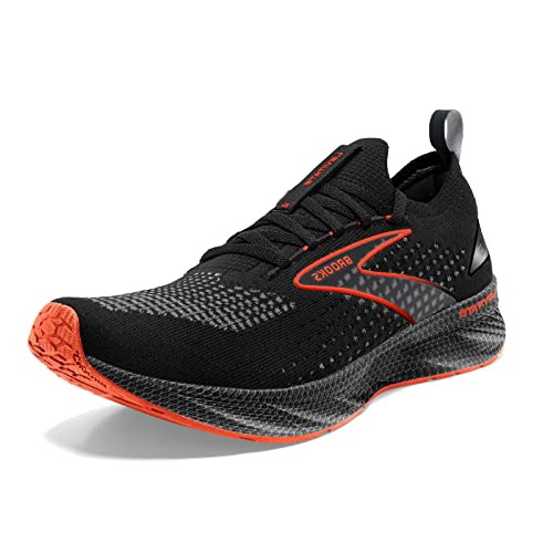 Brooks Levitate Stealthfit 6 Neutral Laufschuh für Herren, Schwarz/Spicy Orange, 46 EU von Brooks