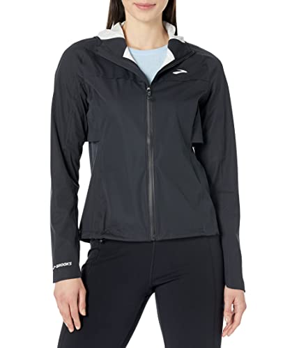 Brooks Wasserdichte Jacke mit hoher Spitze, Schwarz, M von Brooks