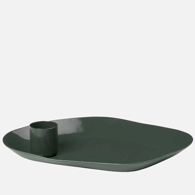 Broste Copenhagen Mie Candle Holder - Medium - Forest Green von Broste Copenhagen