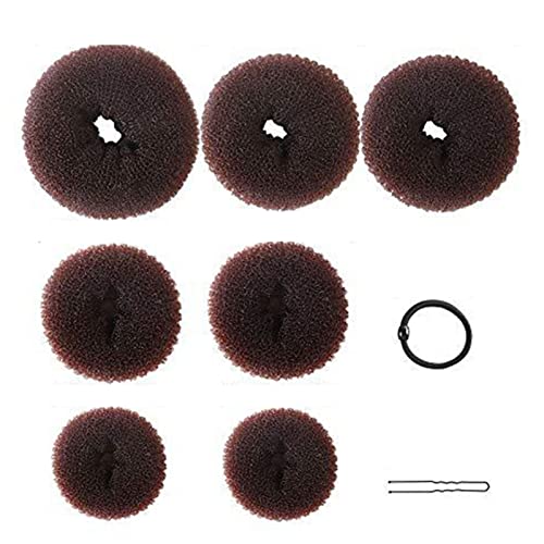 Haar-Donut-Maker-Set, Donut-Dutt-Maker-Ring-Stil, Haarknoten-Maker-Set, Gummibänder für Frauen und Kinder, 7-teiliges Haar-Dutt-Donut-Set, 10-teilige Haarnadeln und 5-teilige von Brrnoo