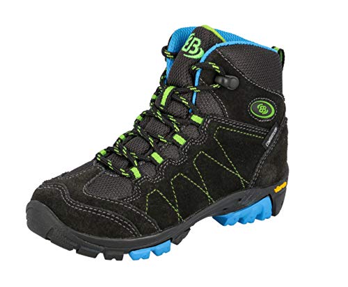 Brütting Bergen High Jungen Trekking- & Wanderstiefel, Anthrazit/ Blau/ Lemon, 29 EU von Brütting