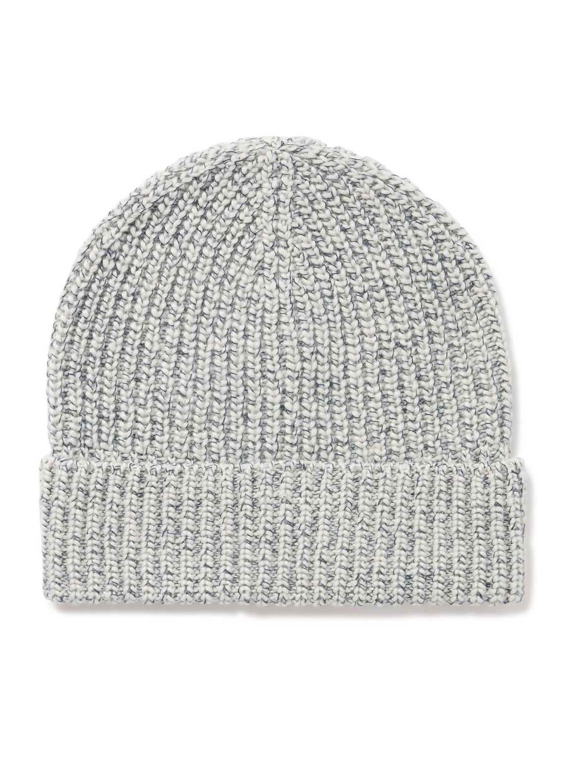 Brunello Cucinelli - Brushed Ribbed-Knit Beanie - Men - Blue - L von Brunello Cucinelli