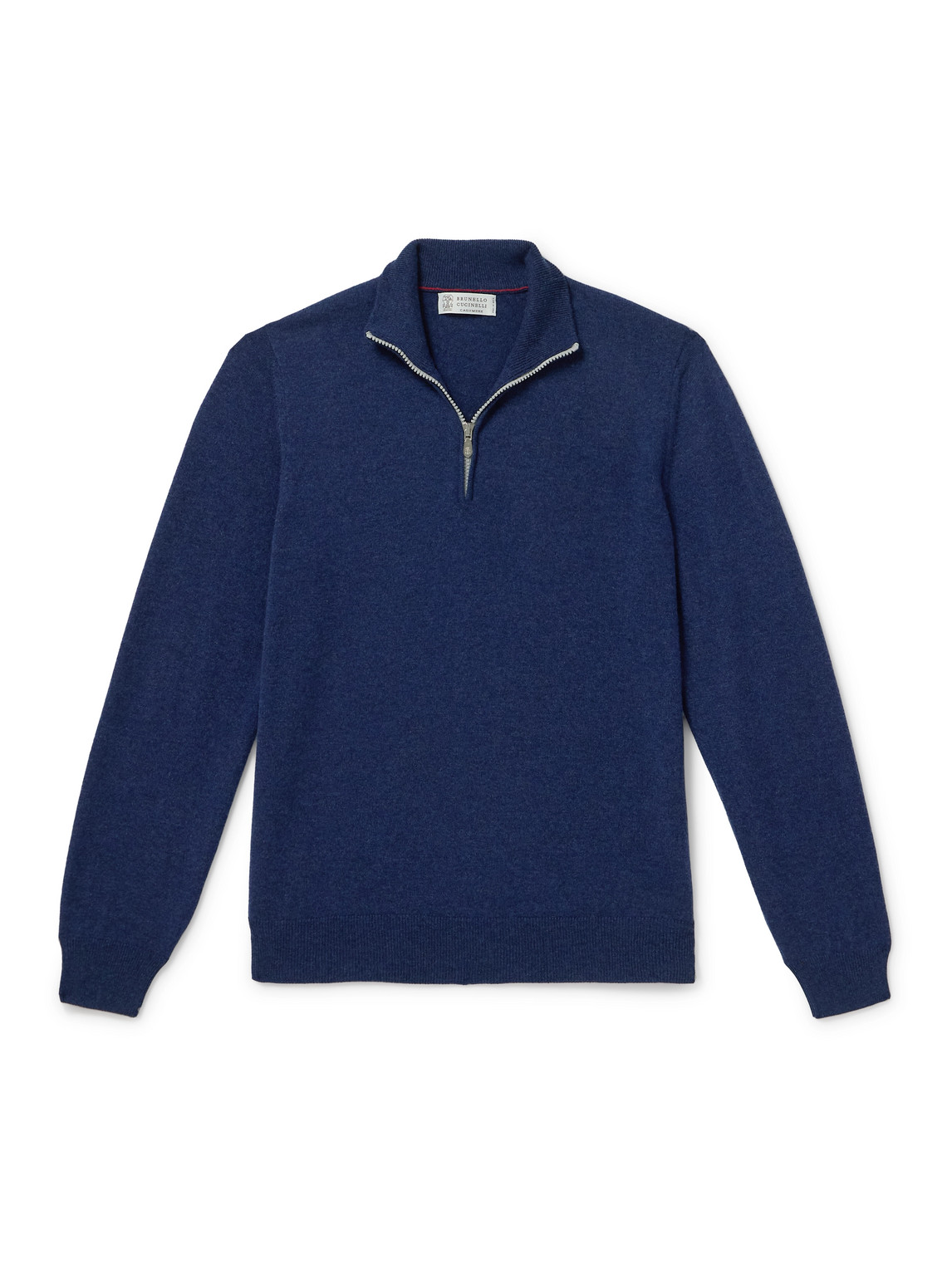 Brunello Cucinelli - Cashmere Half-Zip Sweater - Men - Blue - IT 46 von Brunello Cucinelli