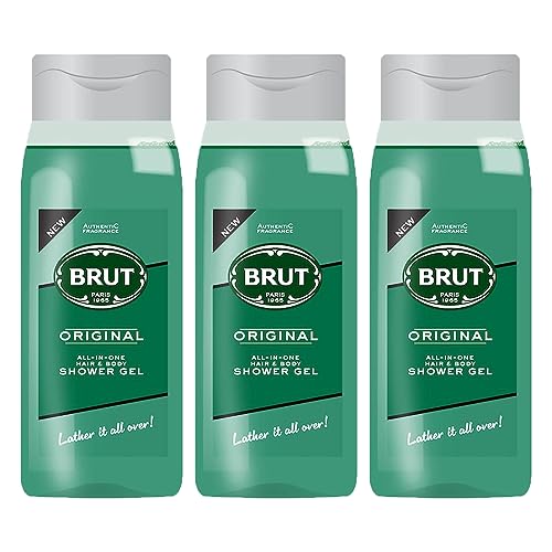 3 x Brut Original All In One Showergel Hair & Body Duschgel je 500 ml for men von Brut