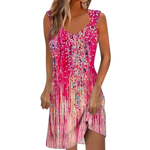 Bsotalines Sommerkleid Damen Knielang Blumendruck Lässig Kurz Kleid Ärmellos Elegant Trägerkleid Sommer Minikleid Boho Strandkleid Leicht Lose Tunika Kleid A-Linie Curvy Kleider Freizeitkleid Bsotalines Sommerkleid Damen Knielang Blumendruck Lässig Kurz Kleid Ärmellos Elegant Trägerkleid Sommer Minikleid Boho Strandkleid Leicht Lose Tunika Kleid A-Linie Curvy Kleider Freizeitkleid von Bsotalines