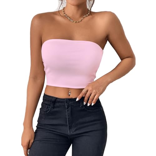 Btofellin Crop Top Frauen haftenden Körper dehnbar atmungsaktiv Crop Top Tube Top Sexy Basic dehnbar ungepolstert für Tanzen Festival Btofellin Crop Top Frauen haftenden Körper dehnbar atmungsaktiv Crop Top Tube Top Sexy Basic dehnbar ungepolstert für Tanzen Festival von Btofellin