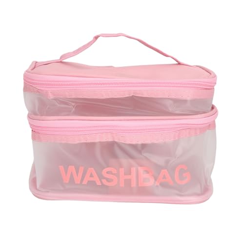 Transparente Make-up-Tasche Mit Reißverschluss, Doppellagige, wasserdichte Reise-Kulturtasche, Rosa, Tragbare Make-up-Organizer-Tasche Für Frauen Und Mädchen von Buachois