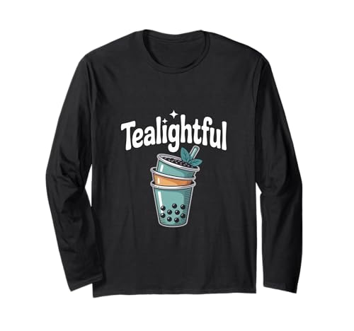 Teelicht im Boba-Design für Teeliebhaber Langarmshirt Teelicht im Boba-Design für Teeliebhaber Langarmshirt von Bubble Tea Enthusiast Apparel