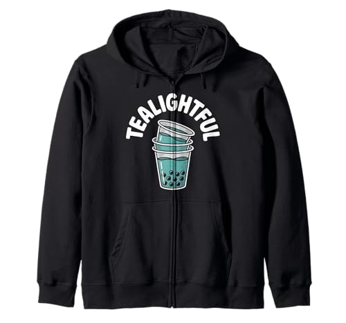 Lustiges Teelicht im Bubble Tea-Design Kapuzenjacke Lustiges Teelicht im Bubble Tea-Design Kapuzenjacke von Bubble Tea Enthusiasts Fun Lovers