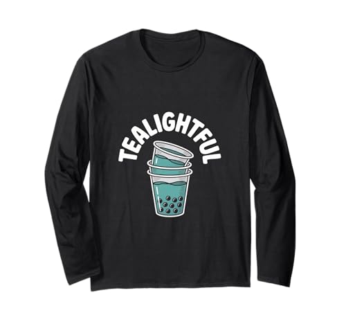 Lustiges Teelicht im Bubble Tea-Design Langarmshirt Lustiges Teelicht im Bubble Tea-Design Langarmshirt von Bubble Tea Enthusiasts Fun Lovers