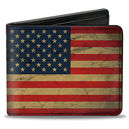 Buckle-Down Unisex-Erwachsene Bifold Wallet United States Reisezubehör-Bi-Fold-Brieftasche, rot, 10.1 cm x 8.89 cm von Buckle-Down