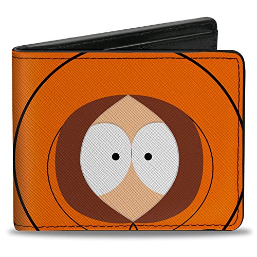 Comedy Central Wallet, Bifold, South Park Kenny Face Character Close Up Orange, veganes Leder, Orange/Abendrot im Zickzackmuster (Sunset Chevron), 4.0" x 3.5", Casual von Buckle-Down
