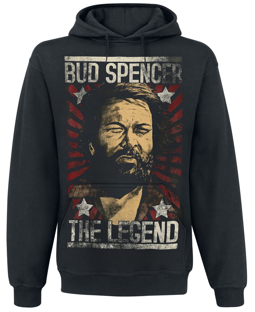Bud Spencer Kapuzenpullover - The Legend - XL bis 5XL - für Männer - Größe XL - schwarz  - Lizenzierter Fanartikel von Bud Spencer
