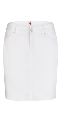 Buena Vista Damen Rock Malibu-Zip Skirt Stretch Twill in weiß (DE/NL/SE/PL, Alphanumerisch, XS, Regular, Regular, Weiss) von Buena Vista