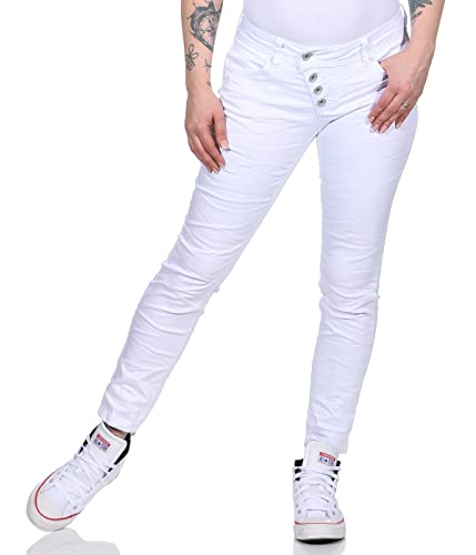 Buena Vista Jeans Hosen Damen Malibu 7/8 Stretch Twill - gesäumt - White - weiß Gr. S von Buena Vista