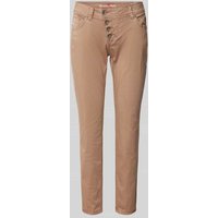 Buena Vista Slim Fit Hose mit asymmetrischer Knopfleiste Modell 'Malibu' in Taupe, Größe M von Buena Vista