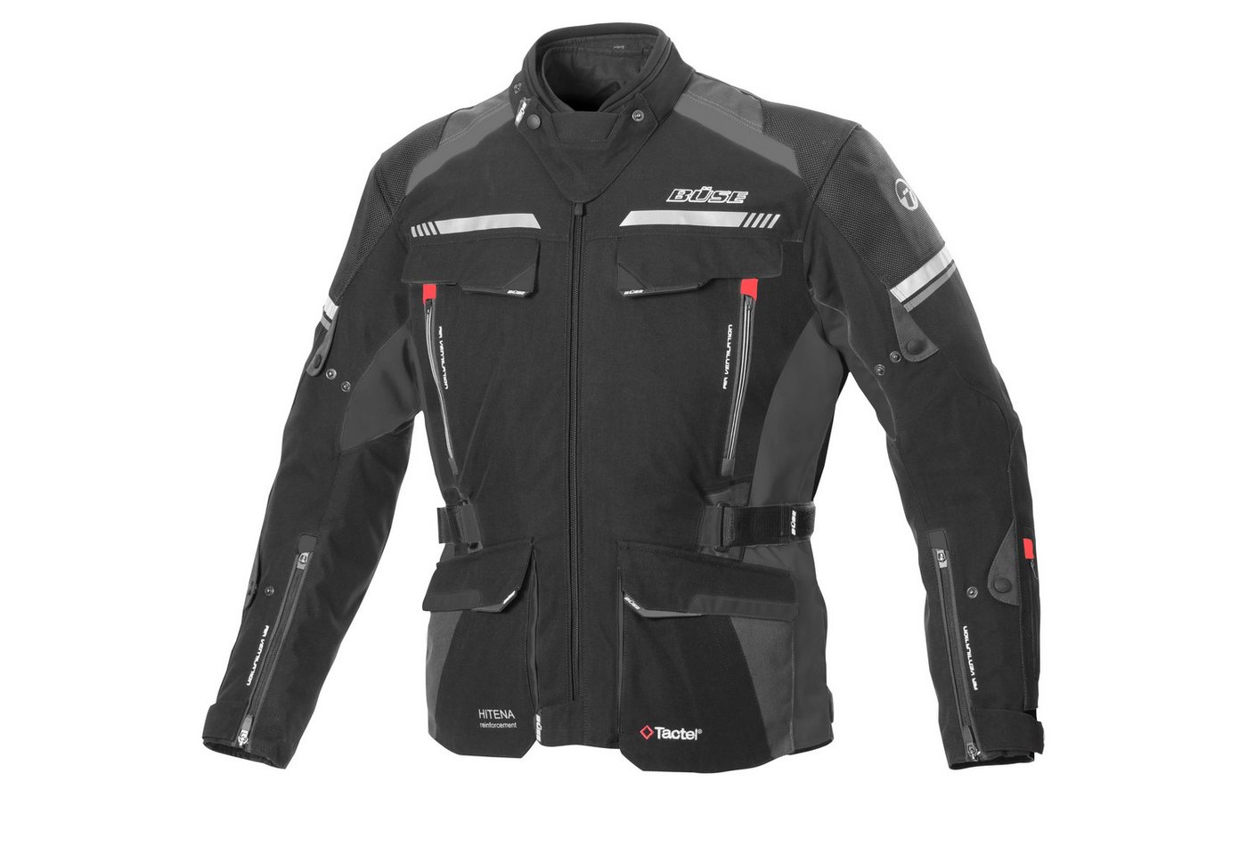 Büse Motorradjacke Büse Highland II Textiljacke Textiljacke Männer wasserdicht atmungsaktiv Belüftung mit Protektoren von Büse