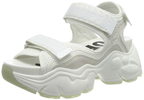 Buffalo Damen Binary 0 Flache Sandale, White, 40 EU von Buffalo