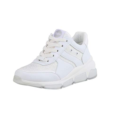 Buffalo Damen Low-Top Sneaker Batter STILL, Damen Halbschuhe,straßenschuhe,Freizeitschuhe,Sportschuhe,keil,Wedge,Heel,Weiß (White),42 EU / 8 UK von Buffalo