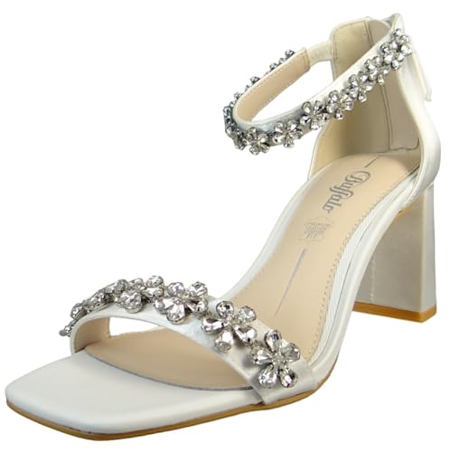 Buffalo Damen Sandalen ASHLEY ICE Weiß Brautschuhe Riemchensandale 40 EU von Buffalo