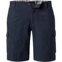 bugatti Herren Cargoshorts blau Baumwolle-Leinen von Bugatti