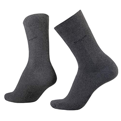 bugatti Herren Socken 6702 / bugatti smooth cotton basic, Gr. 39-42, Grau (anthracite 620) von bugatti