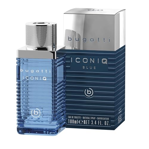 bugatti Parfüm Herren Iconiq Blue 100ml I aromatisch-aquatisch-ambriertes Männer Parfüm mit maritimen Noten aus Zitrone, Salbei, Amber & Moschus I zeitlos erfrischendes Eau de Toilette Herren Parfüm von Bugatti