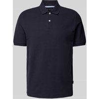 bugatti Poloshirt in unifarbenem Design in Marine, Größe M von Bugatti