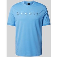 bugatti T-Shirt mit Logo-Print in Bleu, Größe L von Bugatti