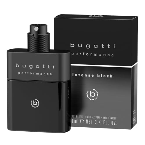 bugatti performance intense black Parfüm Herren 100ml I Orientalisch-holziges Eau de Toilette Herren Parfüm mit Passionsfrucht, Kaschmir, Ambra & Moschus I Leistungsstark mit exotisch-maskulinen Noten von Bugatti